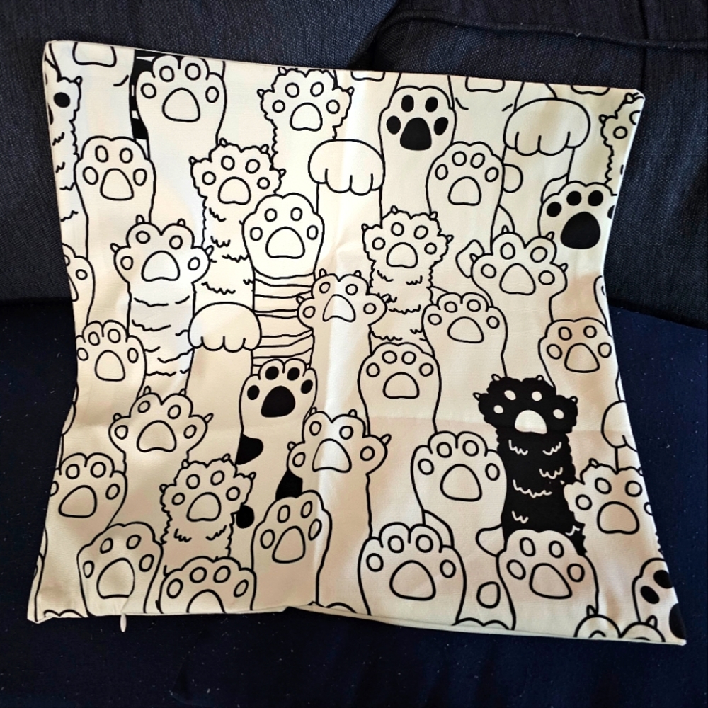 Square Pillow case - pet paws - throw pillow